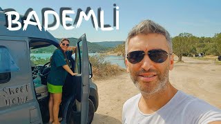 MALDİVLERE DEĞİL BADEMLİYE GİT  İzmir Bademli de Karavan Kampı  Pissa Koyu Kamp Alanları Vlog [upl. by Narret]