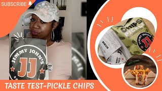 Trying Jimmy Johns New Pickle Sandwich amp Chips 🥒 [upl. by Baalbeer]