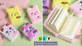 Cute cartoon notebook keychain  How to make cute notebook keychain at home [upl. by Anasus256]