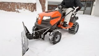 Husqvarna tractors  how to attach snow blade [upl. by Suaeddaht367]