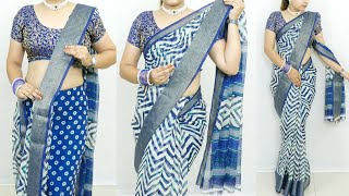 Quick draping pure cotton saree for daily wear  How to wear cotton saree easly  slim look in saree [upl. by Anitsyrk295]