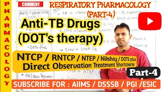 Respiratory pharmacology part4  Antitubercular drugs pharmacology  DOTs therapy for tuberculosis [upl. by Adur]