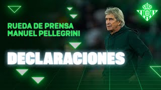 Rueda de prensa de Manuel Pellegrini tras el RealBetisGetafe 🗣🎙  Real BETIS Balompié [upl. by Toor]