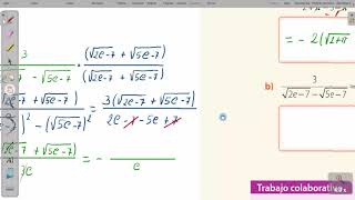 Taller pág 61 texto de 9no año Matemática Racionalización [upl. by Yattirb]