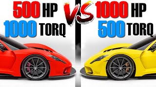 Whos faster Explained and Simulated  Horsepower vs Torque [upl. by Ayahsey]