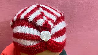 New Cap knitting design for ladiesgents and babyladies topi ka designwoolen cap knitting [upl. by Drona806]