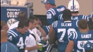 Peyton Manning and Jeff Saturday arguing on the sidelinemp4 [upl. by Ethelin128]