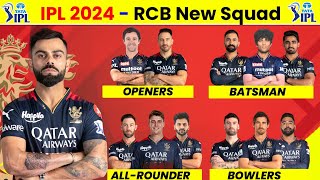 Rcb 2024 Squad  Rcb Team 2024 Players List  Rcb New Players 2024 [upl. by Ehtylb]