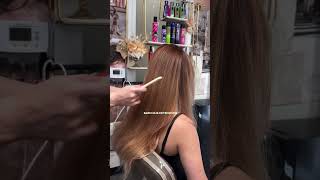 Strawberry blonde hair transformation 🍓hairtok hairextensions [upl. by Znieh364]