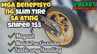 Pwedeng Pamalit sa Stock tire ng Sniper 155 quotBEAST TIRE FLASHquot Magaan Makapit at Sulit [upl. by Shawn]