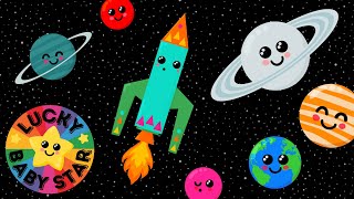 Babys 1st Space Adventure Baby Sensory Fun  Colourful Rockets amp Planets  High Contrast Video [upl. by Giana889]