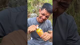 How To Drink A Bottle Of Water Is Very Simple 😁😅 camping bushcraft survival outdoors [upl. by Milan809]