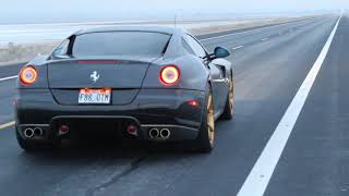 Ferrari 599 GTB V12 burnout launch catless straightpipe [upl. by Anahc]