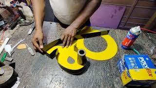 How to make a 3d letter raising ಅಕ್ರಿಲಿಕ್ ಲೆಟರ್ ರೈಸಿಂಗ್ use Polyfix glue 8882946874 [upl. by Brower]