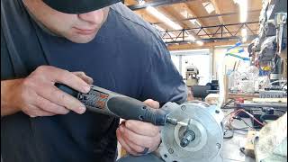 Dremel cutting a keyway slot in a motor shaft [upl. by Panthea514]