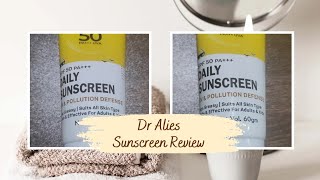 Dr Alies Sunscreen Honest Review NonSponsered viralyoutubesunscreenskincarebeautytrending [upl. by Eart]