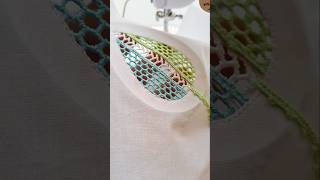 Sewing Tips And Tricks Making Leaf Design On White Fabric With 3 Different Clr Laces Shorts asmr [upl. by Addam]