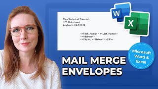 Use Mail Merge to Create ENVELOPES in Microsoft Word Using List From Microsoft Excel [upl. by Nairim438]