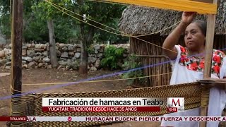 Fabricación de hamacas tradición desde hace 35 años en Teabo Yucatán [upl. by Nonna835]