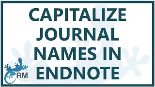 Endnote capitalize journal names [upl. by Friedberg]