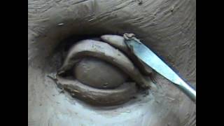 Sculpting open eyes in clay Sculpting tutorial [upl. by Shererd]