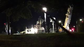 See a crew work to remove the PGT Beauregard Confederate Monument in New Orleans [upl. by Embry]