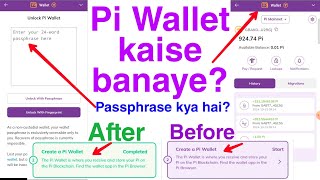 how to create wallet in pi network l send pi receive pi l passphrase kya hai [upl. by Rhtaeh729]