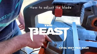 RIDGID 10quot quotBeastquot wet saw  How to adjustsquare the blade [upl. by Ttenneb]