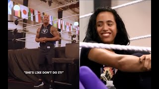 The Rock visits NXT The Performance Center  Simone Johnson 4th generation [upl. by Notsej983]