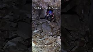 Crawling Through a Slate Mine shorts mines mining underground history UK slate mineexplore [upl. by Glenna360]