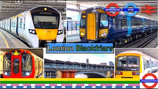 Trains at London Blackfriars BFR  TCSSEML 30042022 [upl. by Namref]