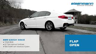 Sportauspuff  sport exhaust BMW 530iiX G30 G31 EISENMANN Exhaust Systems Soundfile 1 [upl. by Dworman344]