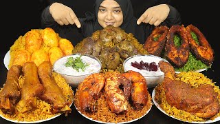 MUTTON BIRYANI CHICKEN BIRYANI KALEJI BIRYANI FISH BIRYANI PRAWNS BIRYANI EGG BIRYANI  MUKBANG [upl. by Karlyn]