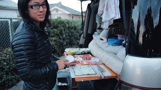 Van Life Kitchen  Simple Homemade Sushi Rolls On The Road [upl. by Kopans]