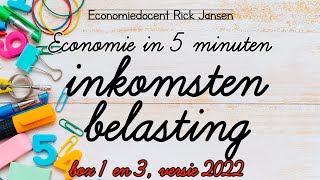 Economie in 5 minuten Inkomstenbelasting 2022 berekenen van Box 1 en Box 3 EXAMENTRAINING [upl. by Hollinger]