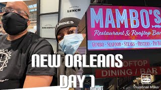 New Orleans 2021  Day 1 Aloft hotel  Mambos restaurant [upl. by Bartram]