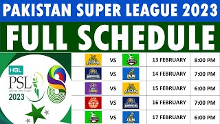 PSL 2023 Schedule announced Full Schedule of Pakistan Super League 2023 Dates venues amp timings [upl. by Aridaj]