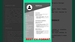 best cv format  resume format download [upl. by Angus667]