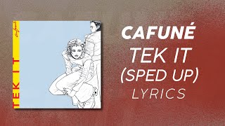 Cafuné  Tek It Sped Up LYRICS quotI watch the moonquot TikTok Song [upl. by Enomad]