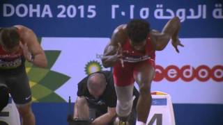 Mens 100m T44  final  2015 IPC Athletics World Championships Doha [upl. by Anaz]