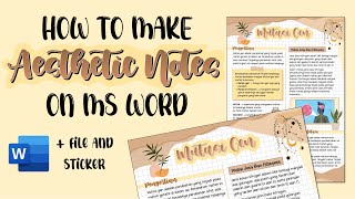 How to Make Aesthetic Notes in Microsoft Word  Easy and Simple  Link Download [upl. by Dranyl747]