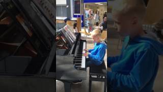 Amazing airport pianist Harrison aged 10 plays Ludovico Einaudi cover I Giorni [upl. by Zink]