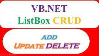 C Windows Forms  ListBox CRUD  Add Update Delete Clear [upl. by Ennaimaj]