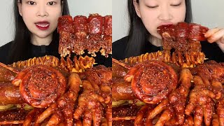 ASMR EP 1283 Mukbang 🔥 Fried food Noodles Delicious Pork eating show Eating Sound [upl. by Aiekram]