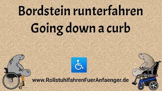 👨‍🦽👩‍🦽 Rollstuhl Bordstein runter fahren  Wheelchair Going down a curb [upl. by Asiuqram977]