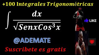 Integral trigonométrica 50  integral de dxsqrtsenxcos3x identidades y cambio de variable [upl. by Tamanaha297]