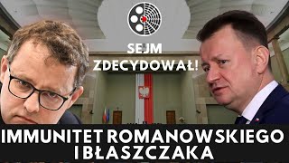 Głosowania  Immunitety M Romanowskiego i M Błaszczaka [upl. by Niahs419]