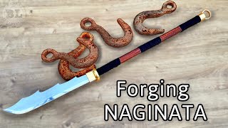 Forging Samurai Warrior NAGINATA Out of Rusty Hook [upl. by Yasdnyl]