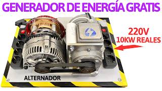 Generador de ENERGÍA GRATIS con un Alternador y un Motor [upl. by Adranoel]