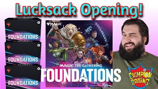 Multiple MYTHIC Promos  Magic the Gathering Foundations  3x PreRelease Kit Opening with Codes [upl. by Einnor]